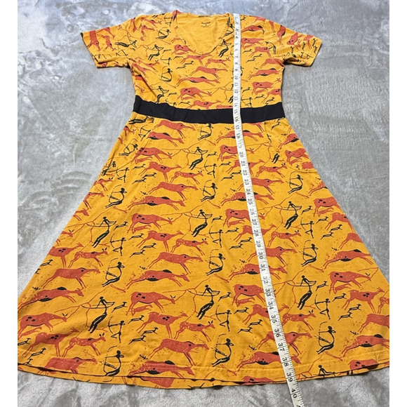 Svaha Ethnic Cave Art Arches Hunters Twirl Dress Sz: M w/ Pockets Flare - Picture 4 of 9
